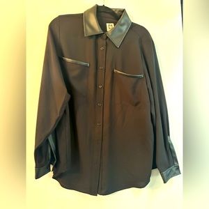 Anne Klein black button down blouse